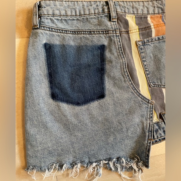 Urban Outfitters BDG Striped Patchwork Denim Mini Skirt - Picture 10 of 14